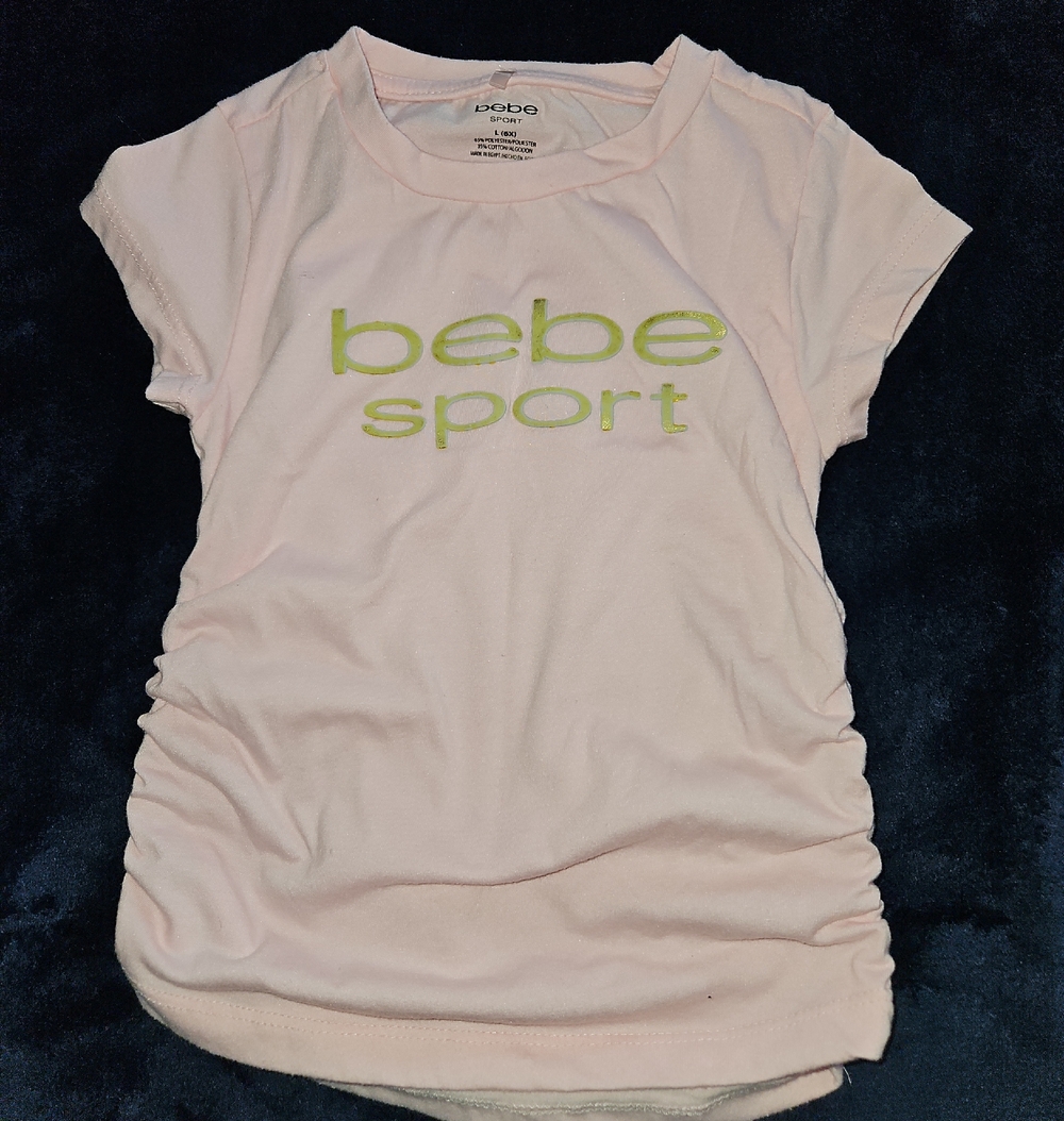 bebe Light Pink Tee with Lime Logo